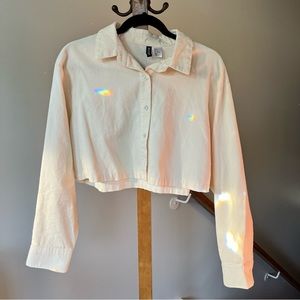 Corduroy cropped long sleeve